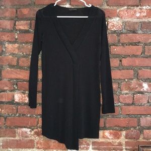 Zara W&B Collection Black Long Sleeve Blouse
